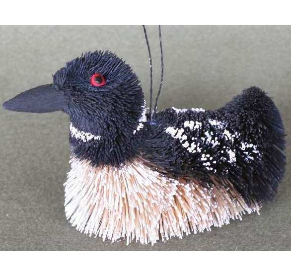 Brushart Bristle Brush Bird Ornament Loon
